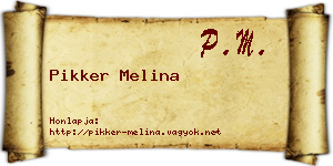 Pikker Melina névjegykártya
